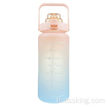 Fitness graduel grand été portable d'été, bouteille d'eau de 2 litres